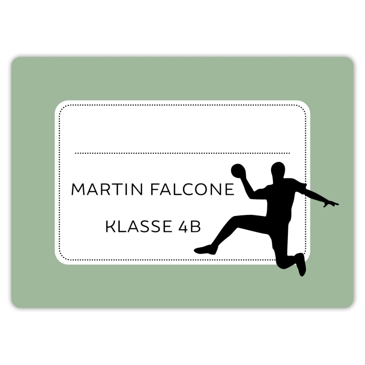Heftaufkleber I groe Schulaufkleber Handball
