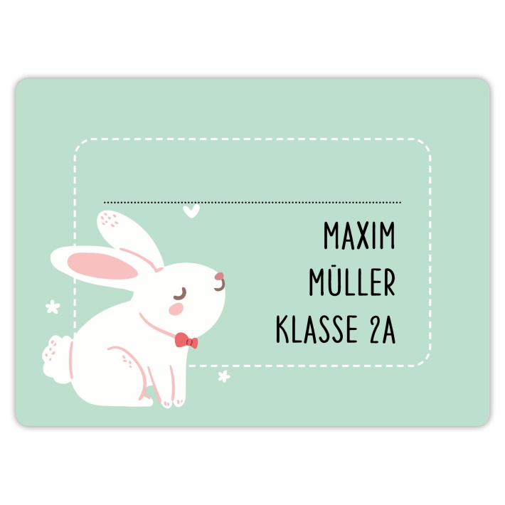 Heftaufkleber I groe Schulaufkleber Hase