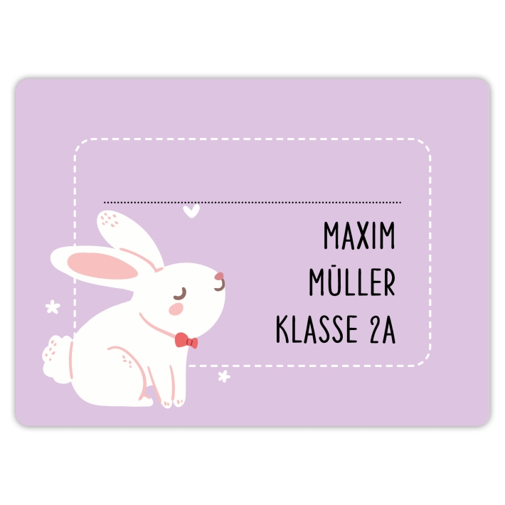 Heftaufkleber I groe Schulaufkleber Hase