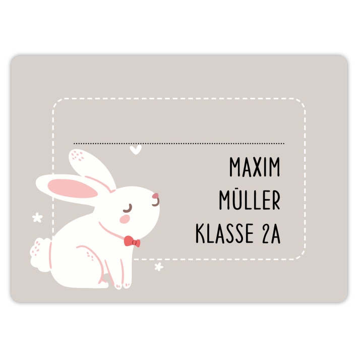 Heftaufkleber I groe Schulaufkleber Hase