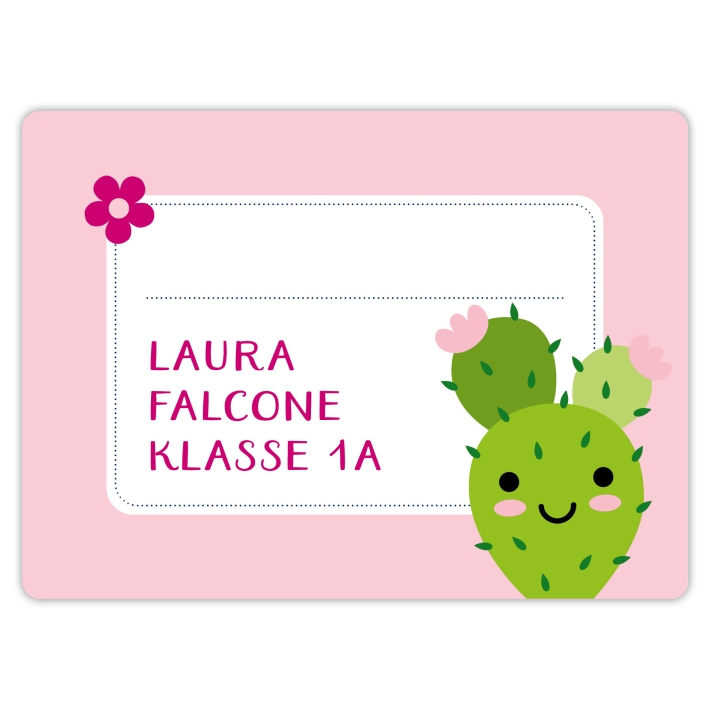 Heftaufkleber I groe Schulaufkleber Kaktus