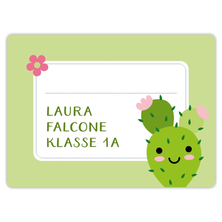 Heftaufkleber I groe Schulaufkleber Kaktus