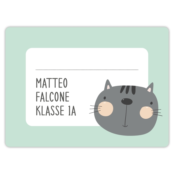 Heftaufkleber I groe Schulaufkleber Katze