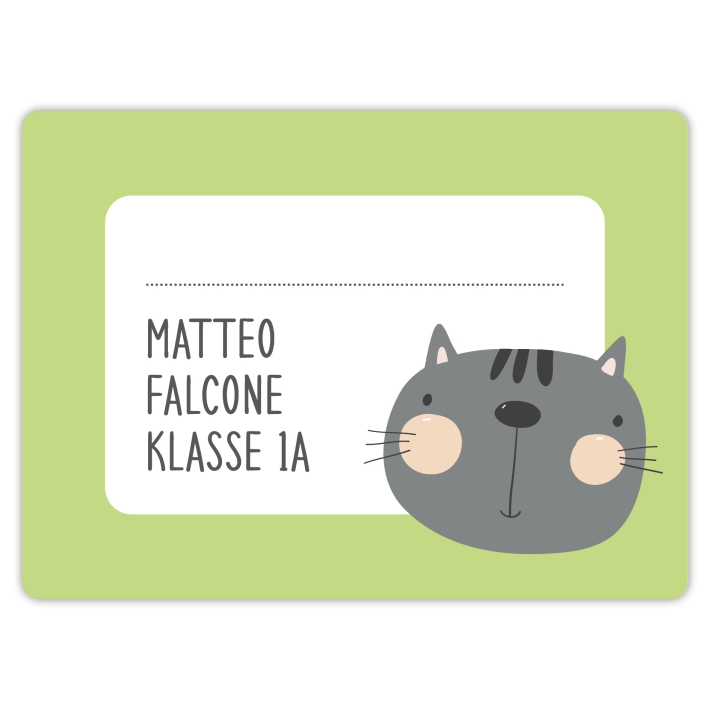 Heftaufkleber I groe Schulaufkleber Katze