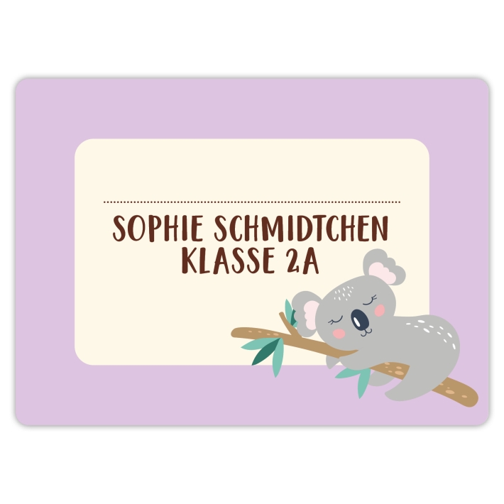 Heftaufkleber I groe Schulaufkleber Koala