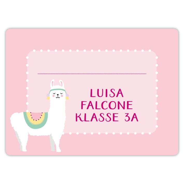Heftaufkleber I groe Schulaufkleber Lama