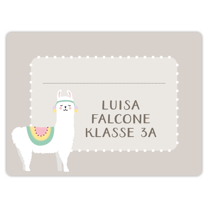 Heftaufkleber I groe Schulaufkleber Lama