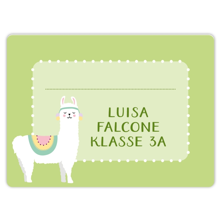 Heftaufkleber I groe Schulaufkleber Lama