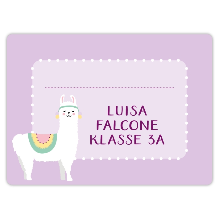 Heftaufkleber I groe Schulaufkleber Lama