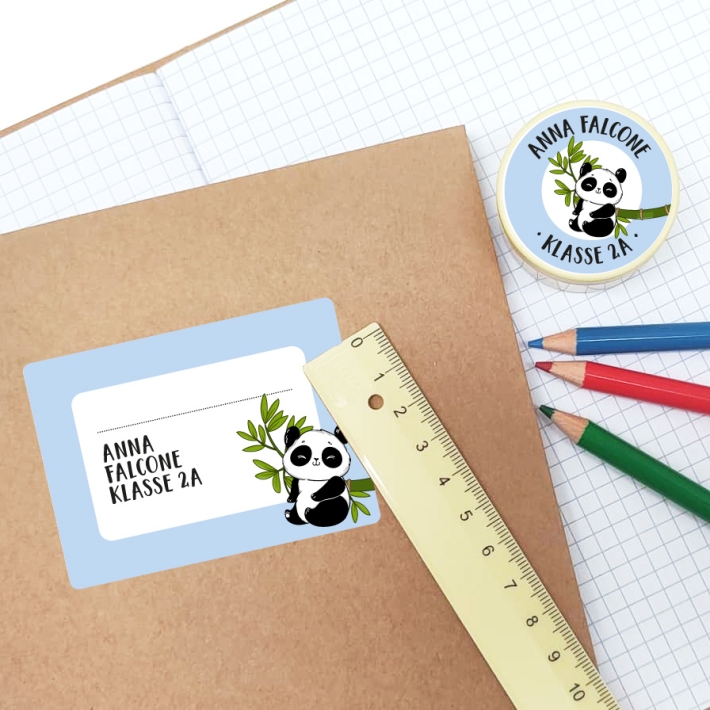 Heftaufkleber I groe Schulaufkleber Panda