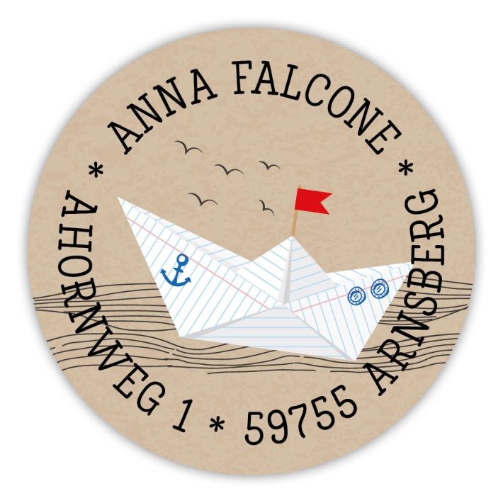 Schulaufkleber I Namensaufkleber fr die Schule Papierboot