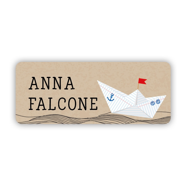 Stifteaufkleber I Kleine Namensaufkleber Papierboot