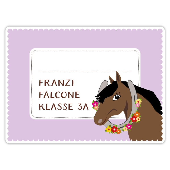 Heftaufkleber I groe Schulaufkleber Pferd