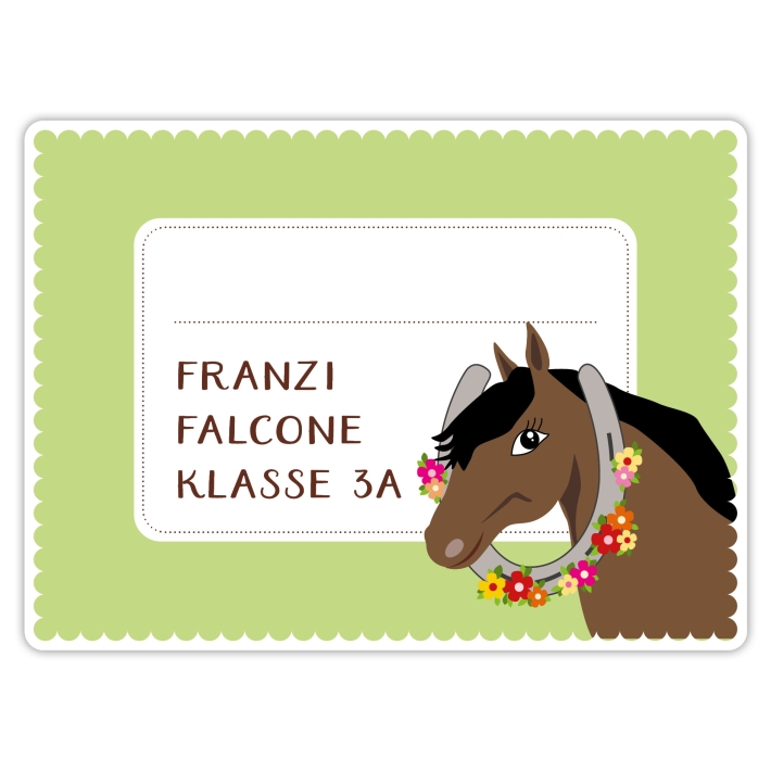 Heftaufkleber I groe Schulaufkleber Pferd