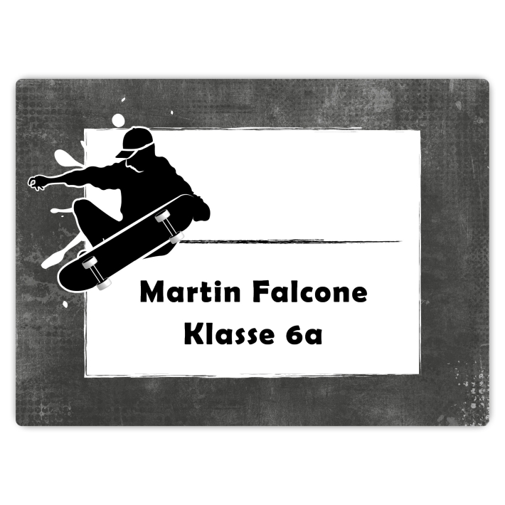 Heftaufkleber I groe Schulaufkleber Skater