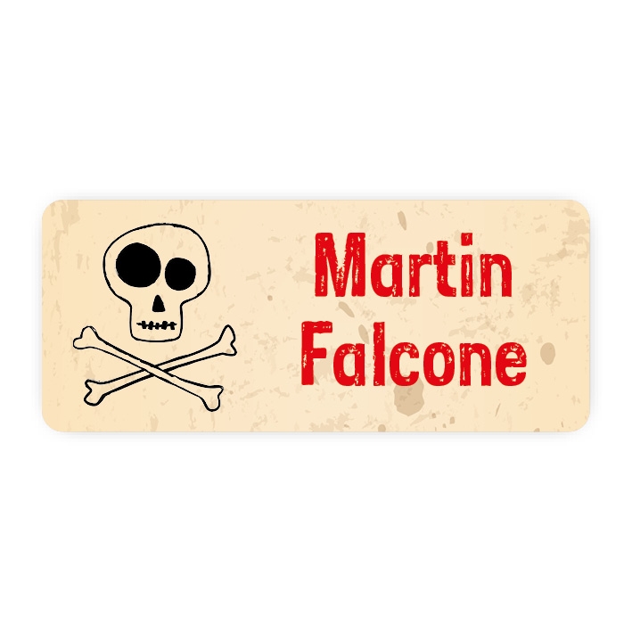 Stifteaufkleber I Kleine Namensaufkleber Totenkopf