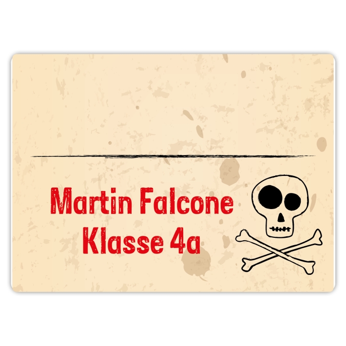Heftaufkleber I groe Schulaufkleber Totenkopf