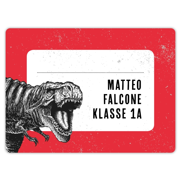 Heftaufkleber I groe Schulaufkleber T Rex