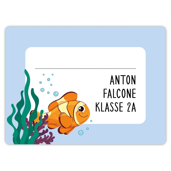 Heftaufkleber I groe Schulaufkleber Fisch