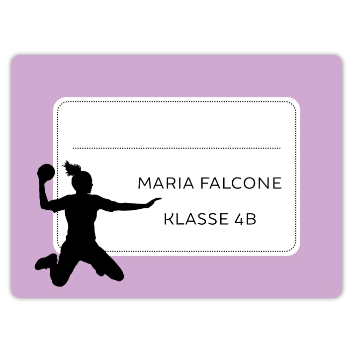 Heftaufkleber I groe Schulaufkleber Handballerin