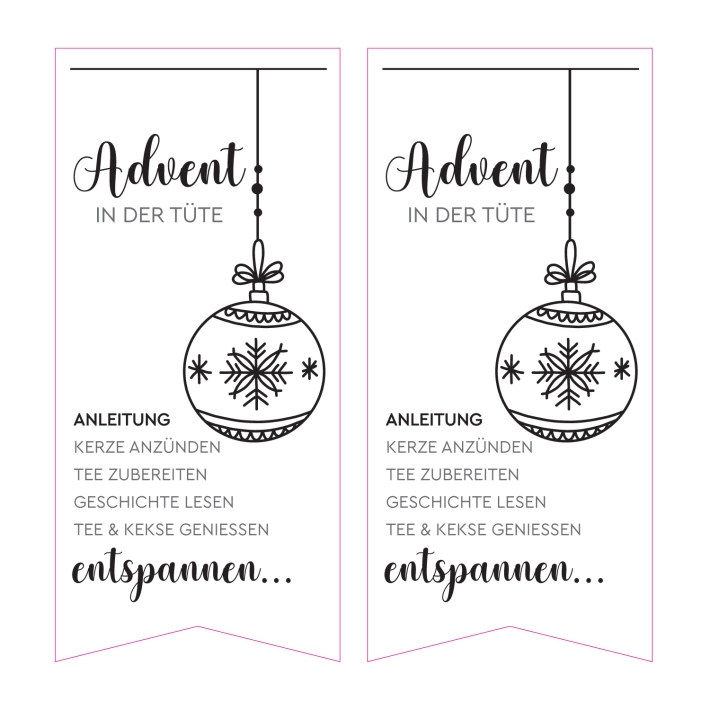 Advent in der Tte I DIY Verpackung 2er Set