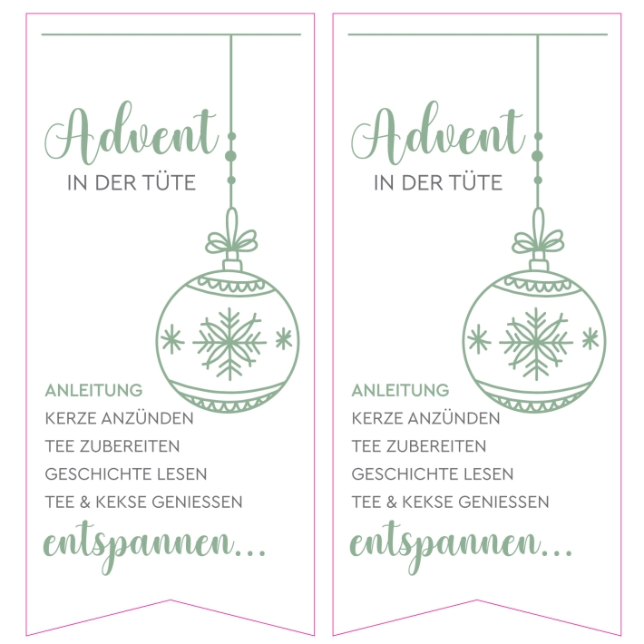Advent in der Tte I DIY Verpackung 2er Set