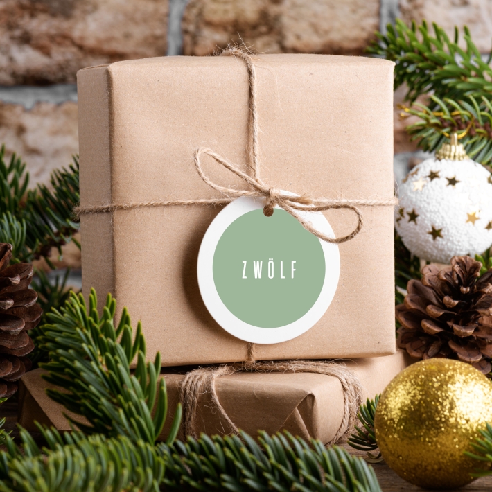 Adventskalender Zahlen Aufkleber, sans serif