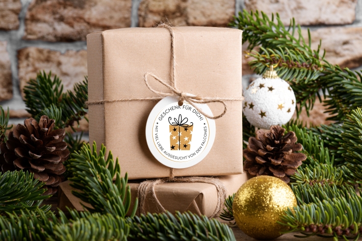 Weihnachtsaufkleber Geschenk fr Dich, personalisiert
