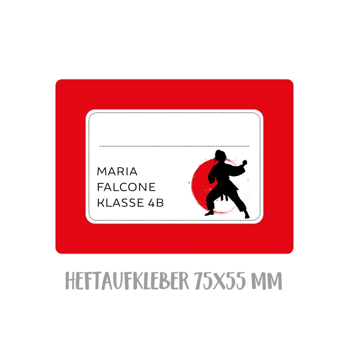 Namensaufkleber Set fr die Schule Judo I Karate I Taekwondo