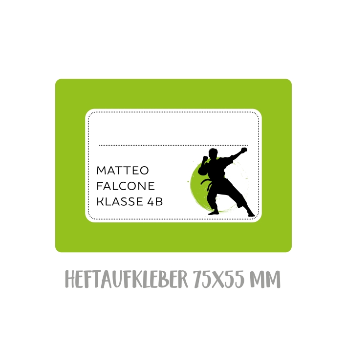 Namensaufkleber Set fr die Schule Judo I Karate I Taekwondo Jun