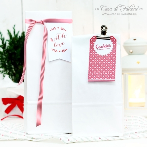 Weisse Papierbeutel mit Blockboden, gross