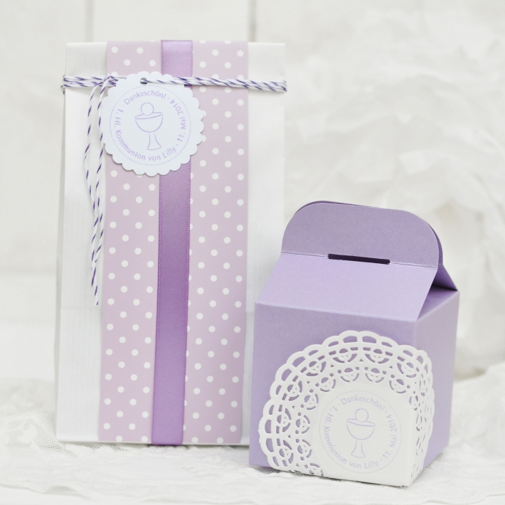 Weisse Papierbeutel mit Blockboden, gross