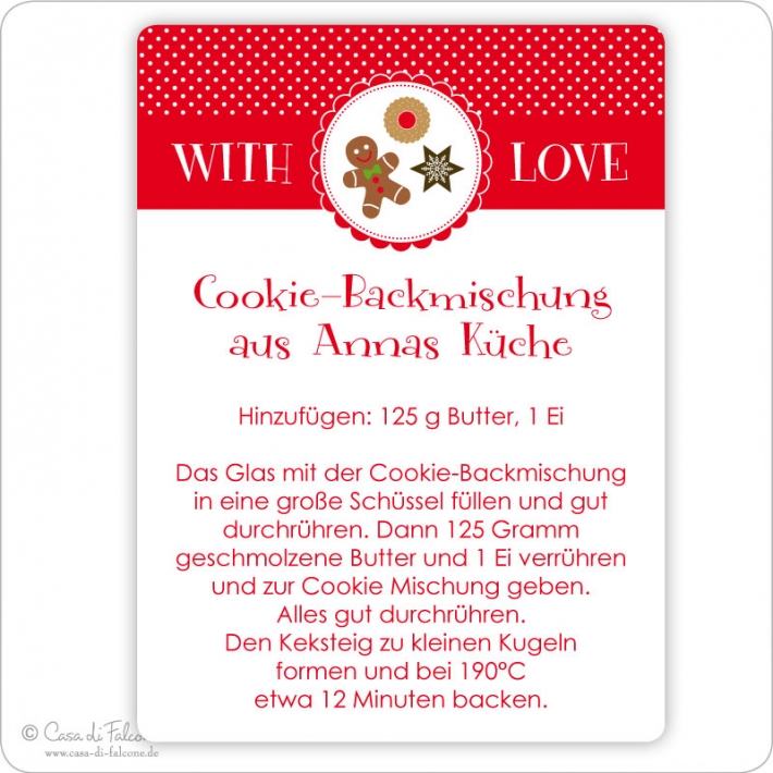 Aufkleber fr Backmischungen X-Mas