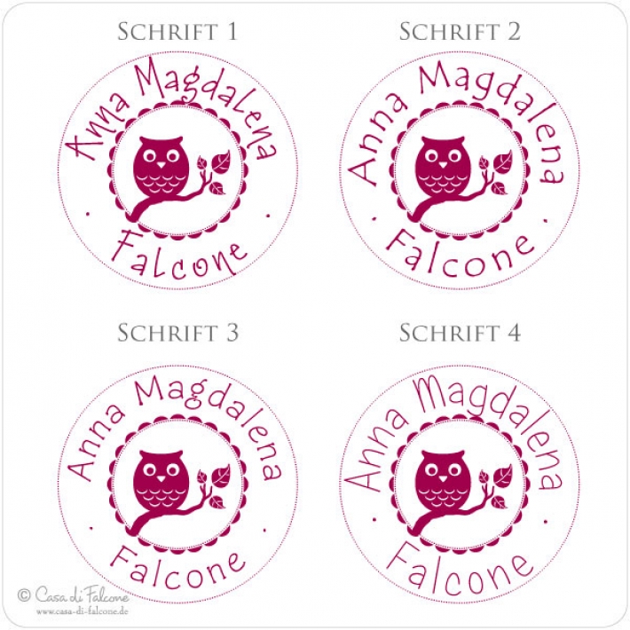 Namensstempel Eule