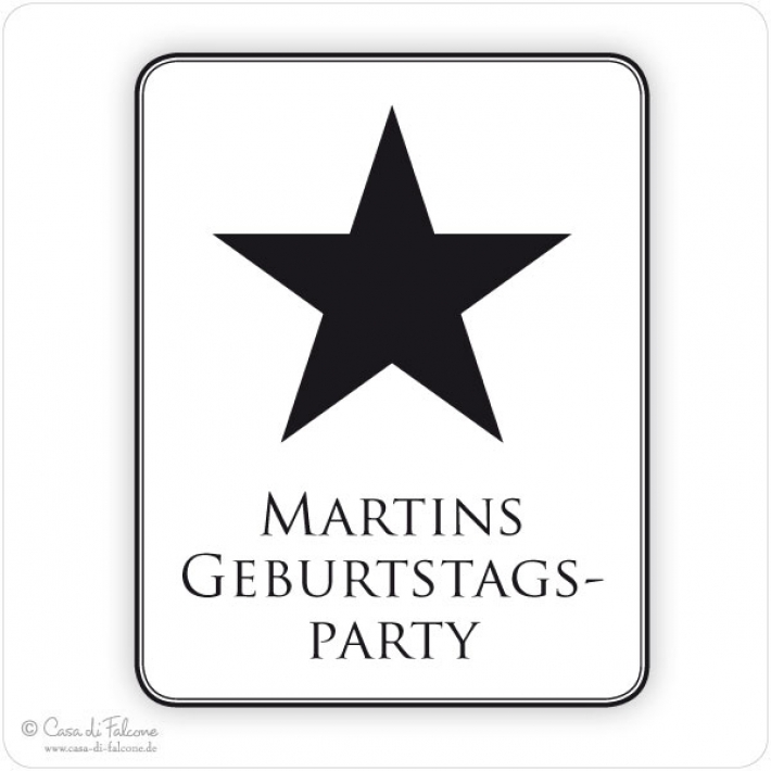 Personalisierter Aufkleber Black Star