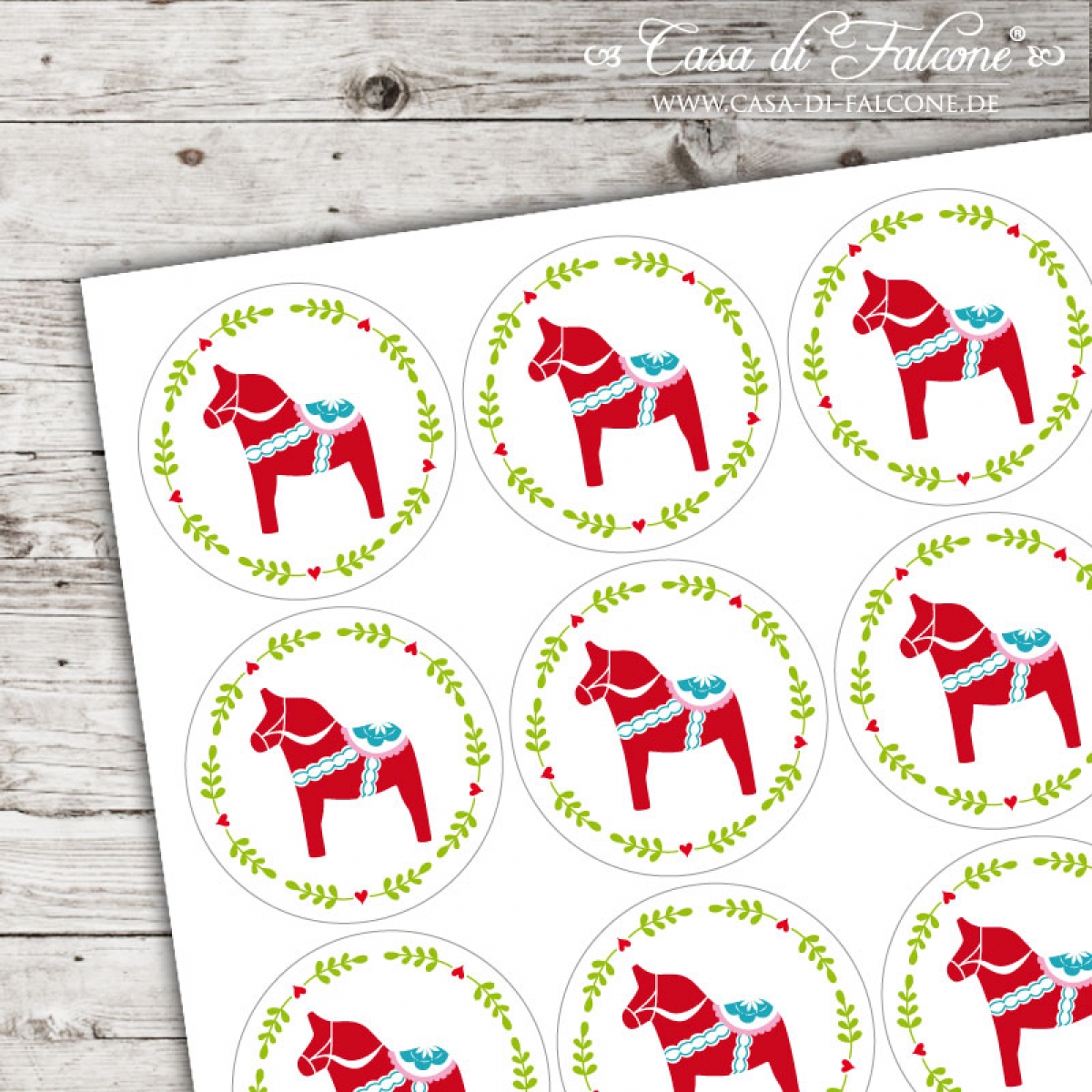 Motivaufkleber Dala Pferd Casa di Falcone