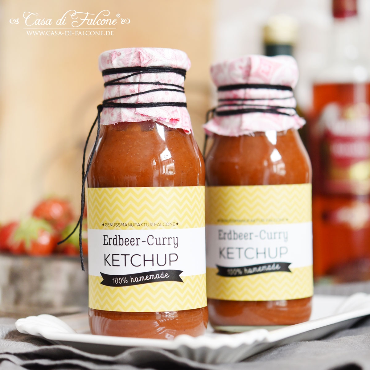 Flaschenaufkleber Erdbeer-Curry-Ketchup