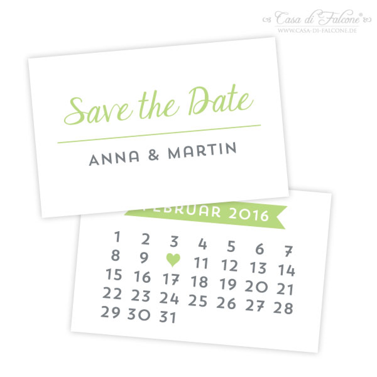Personalisierte Save the Date Karten, Kalender