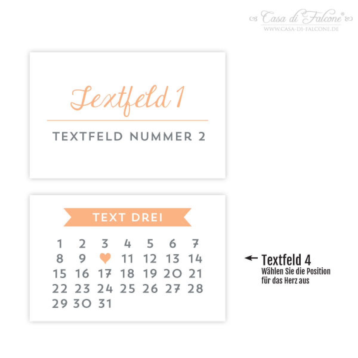 Personalisierte Save the Date Karten, Kalender