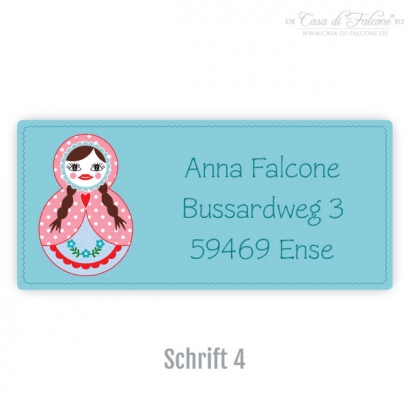 Eckige Aufkleber Matroschka