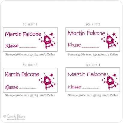 Schulstempel Rakete