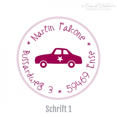Kinderadressstempel Auto