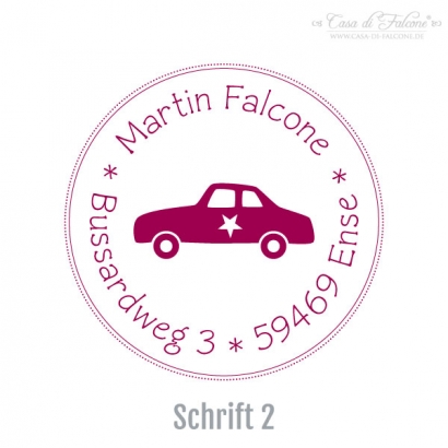 Kinderadressstempel Auto