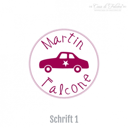 Namensstempel Auto