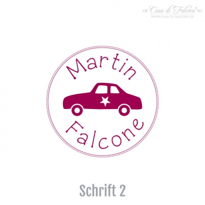 Namensstempel Auto