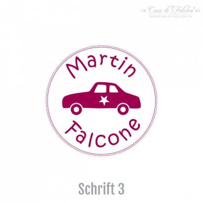 Namensstempel Auto