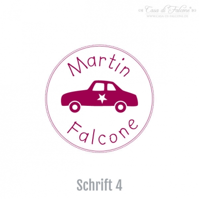 Namensstempel Auto