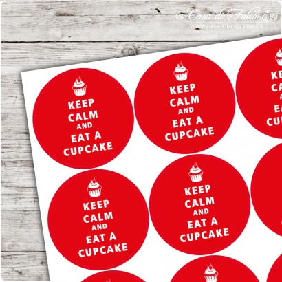 Motivaufkleber very british - Cupcake rund