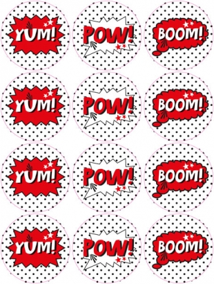 Aufkleber Superhero POW-BOOM-YUM
