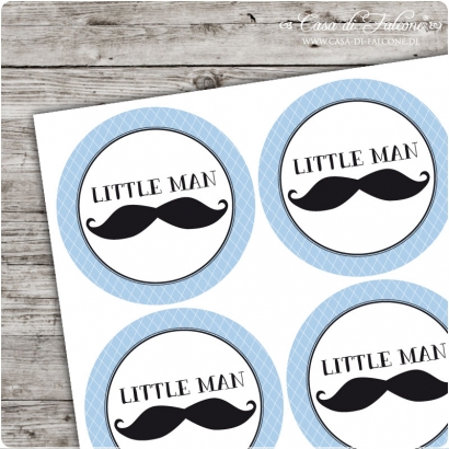 Motivaufkleber Little Man Mustache